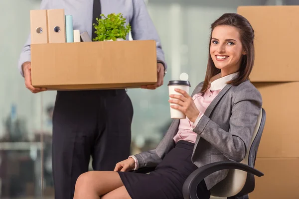 Business moving in office — Stock Photo, Image