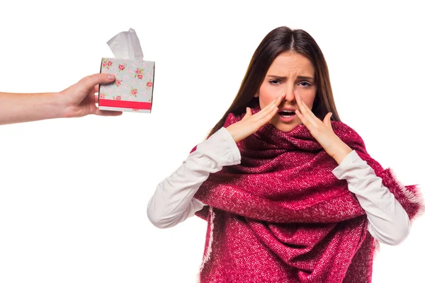 Jonge ziekte vrouw — Stockfoto