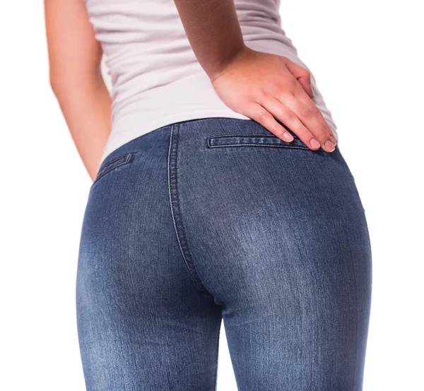 Kvinna med jeans — Stockfoto