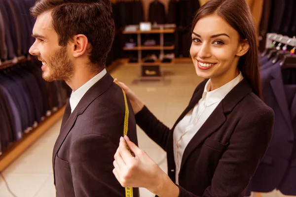 People in suit shop — Stock Photo, Image