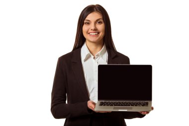 Business girl and gadget