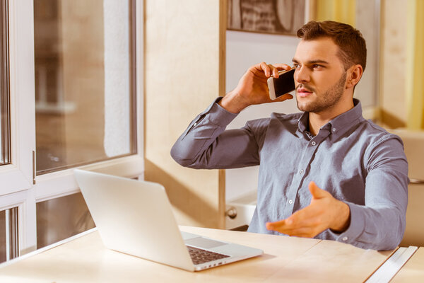 Young businessman working