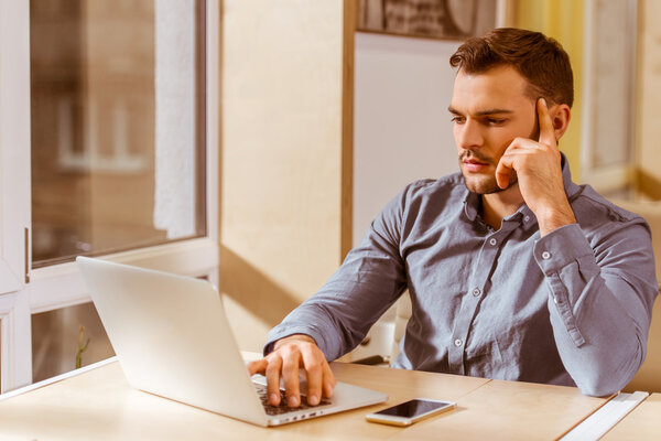 Young businessman working