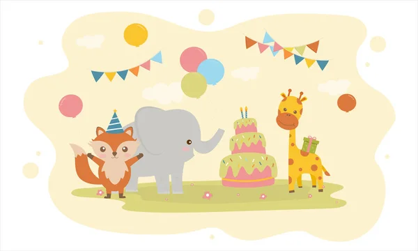 Εικονογράφηση Διάνυσμα Χρόνια Πολλά Διακόσμηση Κέικ Για Την Κάρτα Χαιρετισμούς — Διανυσματικό Αρχείο