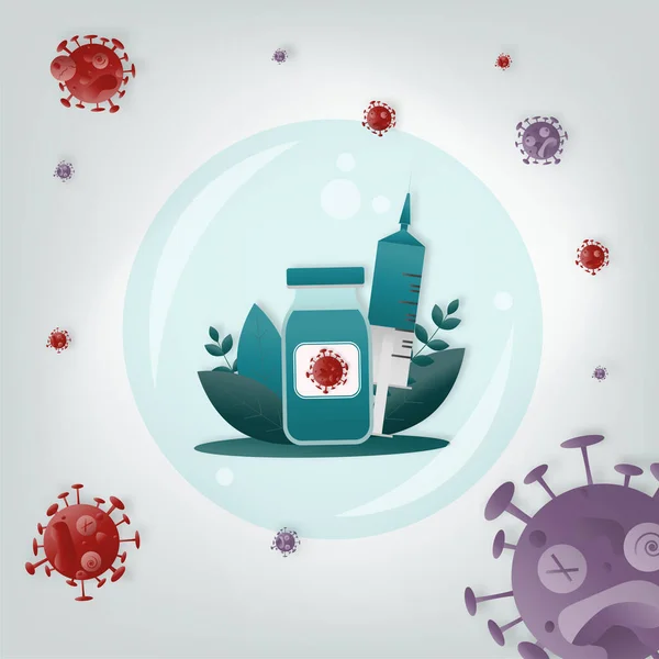 Enfermedad Por Coronavirus Vacuna Médica Contra Infección Por Covid Nuevo — Archivo Imágenes Vectoriales