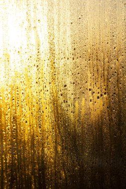    Günbatımı sisli pencere dokusu