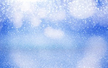 Bokeh 'in mavi parıltılı arka planı. Odaklanma arkaplanı