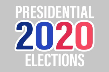 2020 ABD Başkanlık Seçimleri için vektör pankartı. Oy kullanma, vatanseverlik ve bağımsızlık kavramı.