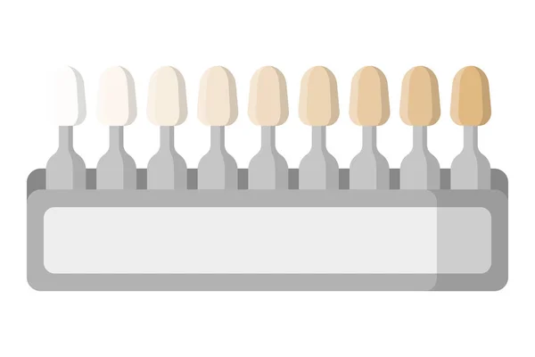 Vektor Tecknad Illustration Tandblekning Tandblekning Palett Isolerad Vit Bakgrund Tandvård — Stock vektor