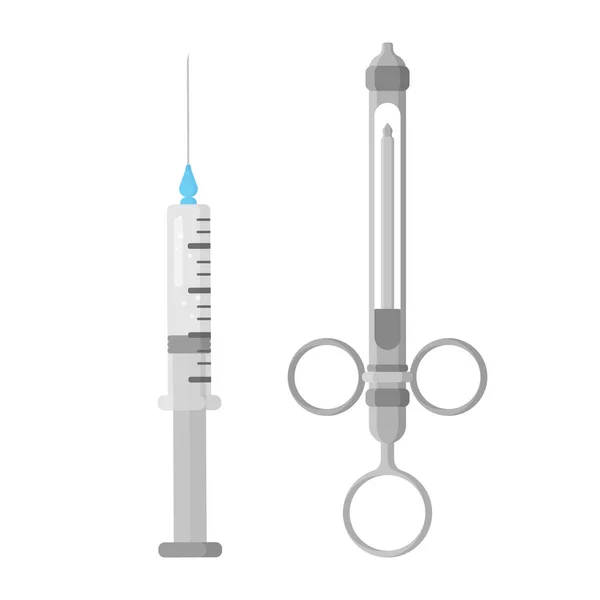 Vector Cartoon Illustratie Van Tandheelkundige Spuiten Voor Anesthesie Geneeskunde Geïsoleerd — Stockvector