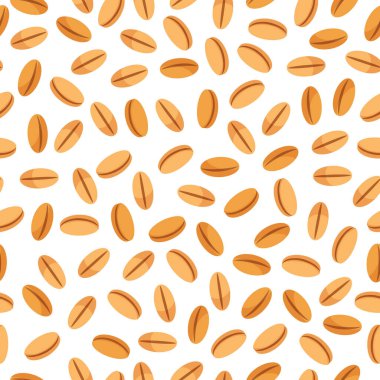 Emmer buğday vektör karikatür şablonu çiftçi pazarı tasarımı, etiketleme ve paketleme için kusursuz desen. Doğal enerji proteini organik süper gıda.