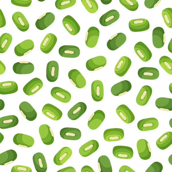 Mung Beans Векторный Мультфильм Моря Узор Искушения Фермерского Рынка Дизайн — стоковый вектор