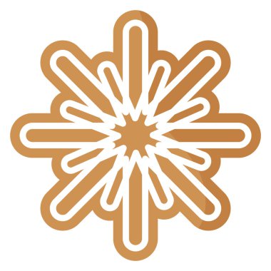 Beyaz kremayla kaplı Noel bayramı kar taneli zencefilli ekmeği. Mutlu Noeller ve mutlu yıllar konsepti.