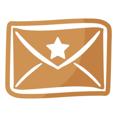 Beyaz kremayla kaplanmış Noel bayramında zencefilli ekmek. Mutlu Noeller ve mutlu yıllar konsepti.