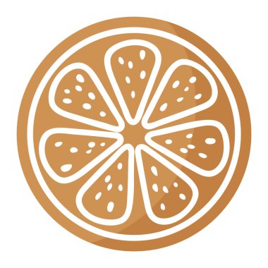 Noel şenlikli limon veya beyaz kremayla kaplı portakallı zencefilli kurabiye. Mutlu Noeller ve mutlu yıllar konsepti.