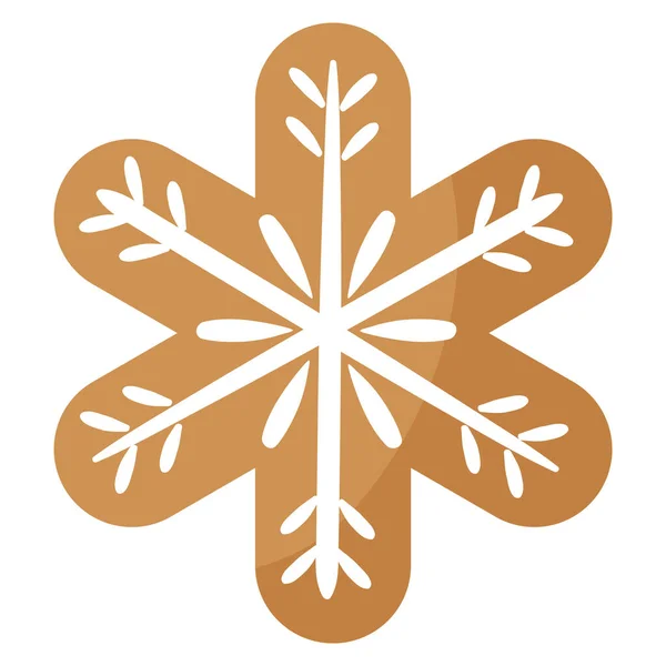ホワイトアイシングで覆われたクリスマスお祝いの雪の結晶クッキー メリークリスマスと幸せな新年のコンセプト — ストックベクタ