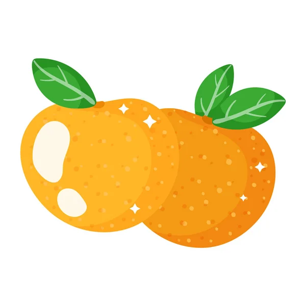 Cartone Animato Natalizio Mandarini Arancioni Festivi Buon Natale Felice Anno — Vettoriale Stock