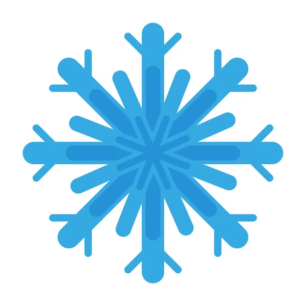 Kerst Cartoon Feestelijke Blauwe Sneeuwvlok Vrolijk Kerstfeest Gelukkig Nieuwjaarsconcept — Stockvector