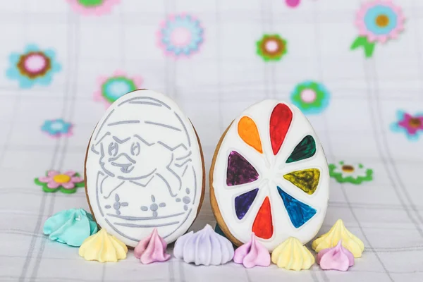 Biscuits Glacés Forme Oeuf Pâques Avec Possibilité Les Colorer Avec — Photo