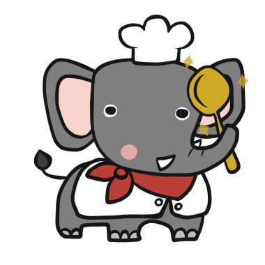 Fil şefi karikatür vektör çizimi