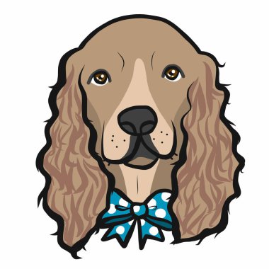 Cocker Spaniel köpek yüz karikatür vektör çizimi