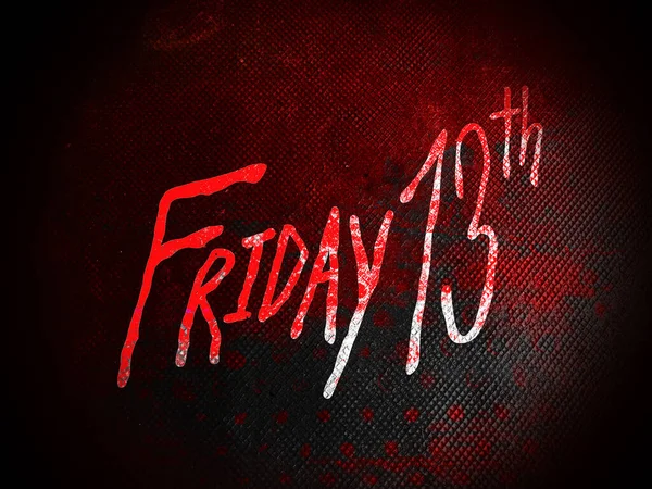 friday 13-blood splash with text on a red wall