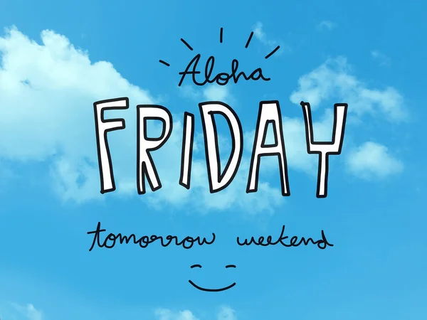 Aloha Friday Sky Typografie Poster Flyer Broschüre Vektorillustration — Stockfoto