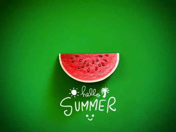 Watermelon Summer Fruit Food Healthy Fresh Green Vector Background — Stock Photo, Image