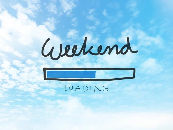 Weekend Loading Bar Blue Sky — Stock Photo, Image