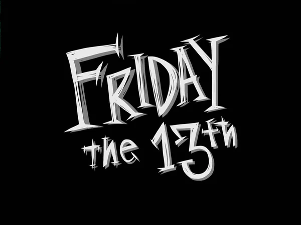 Friday 13Th White Lettering Black Background — 图库照片