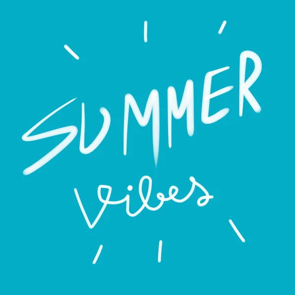 Weißer Sommer Schriftzug Auf Blauem Hintergrund — Stockfoto