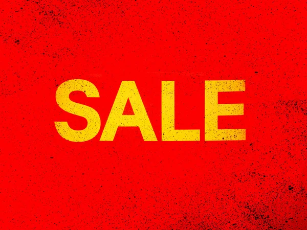 Yellow Sale Lettering Red Grunge Textured Background — Stock Photo, Image