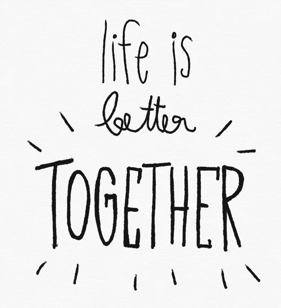 Life Better Together Lettering Lines — Stock Photo, Image