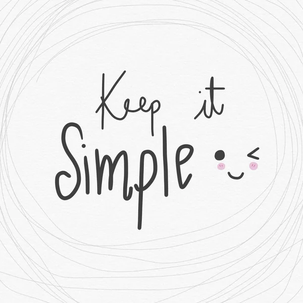 Keep Simple Lettering Winking Smiley Face — Stock Photo, Image