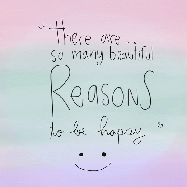 Many Beautiful Reasons Happy Lettering Gradient Background — 图库照片