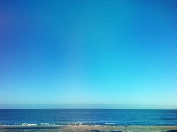 Beautiful Marine Scene Blue Sky Sea Sandy Beach — Stock Photo, Image