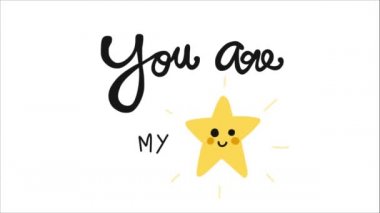 Sen benim yıldızımsın, gülümseyen sevimli yıldızlı.