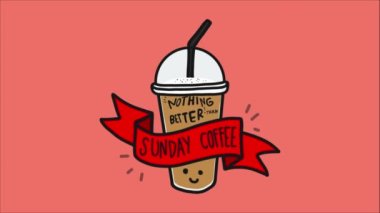 Gülen suratlı plastik kahve fincanı ve pazar kahvesi harflerinden daha iyi bir şey yok.