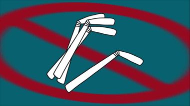 Plastik pipetler, dur işareti ve yazılar plastik pipetlere hayır diyor.