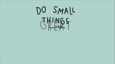 Mavi arka planda büyük aşk yazılarıyla küçük şeyler yapmak.