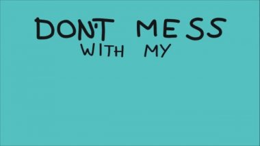 Babamı kızdırma. Mavi arka planda bıyıklı animasyon harfleri.