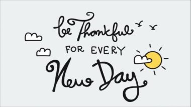 Animasyon bulutları, güneş ve kuşlarla dolu her yeni güne şükret.