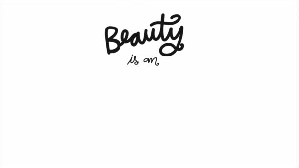 Ομορφιά Είναι Μια Στάση Κινουμένων Σχεδίων Γράμματα Χείλη — Αρχείο Βίντεο