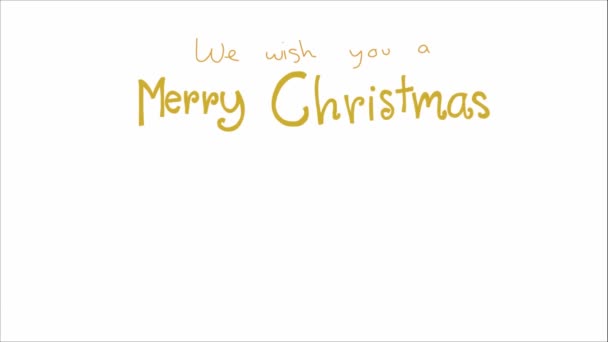 Comparendo Lettering Auguriamo Buon Natale Felice Anno Nuovo Confezione Regalo — Video Stock