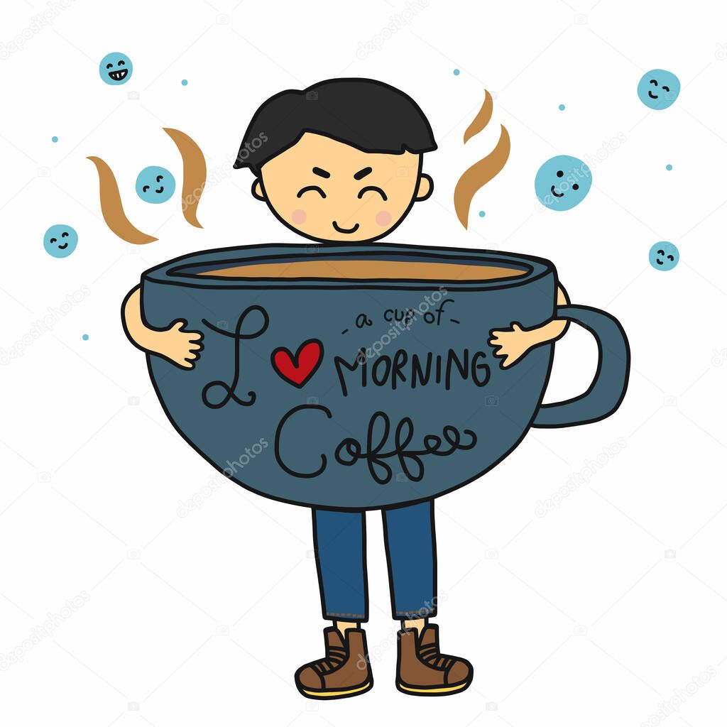 Cartoon Boy With Large Cup I Love Morning Coffee Lettering Premium Vector In Adobe Illustrator Ai Ai Format Encapsulated Postscript Eps Eps Format Cartoon Boy With Large Cup I Love Morning Coffee Lettering Premium Vector In Adobe Illustrator Ai Ai Format Encapsulated Postscript Eps Eps Format