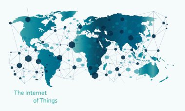 Şeylerin Internet. Soyut vektör çizim. Web
