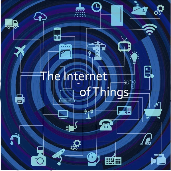 A internet das coisas. Ilustração vetorial. Modelo de infográfico moderno —  Vetores de Stock