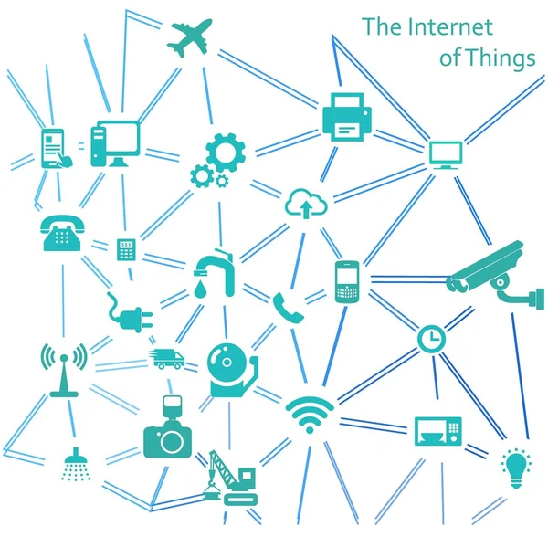 A internet das coisas. Ilustração vetorial. Modelo de infográfico moderno —  Vetores de Stock