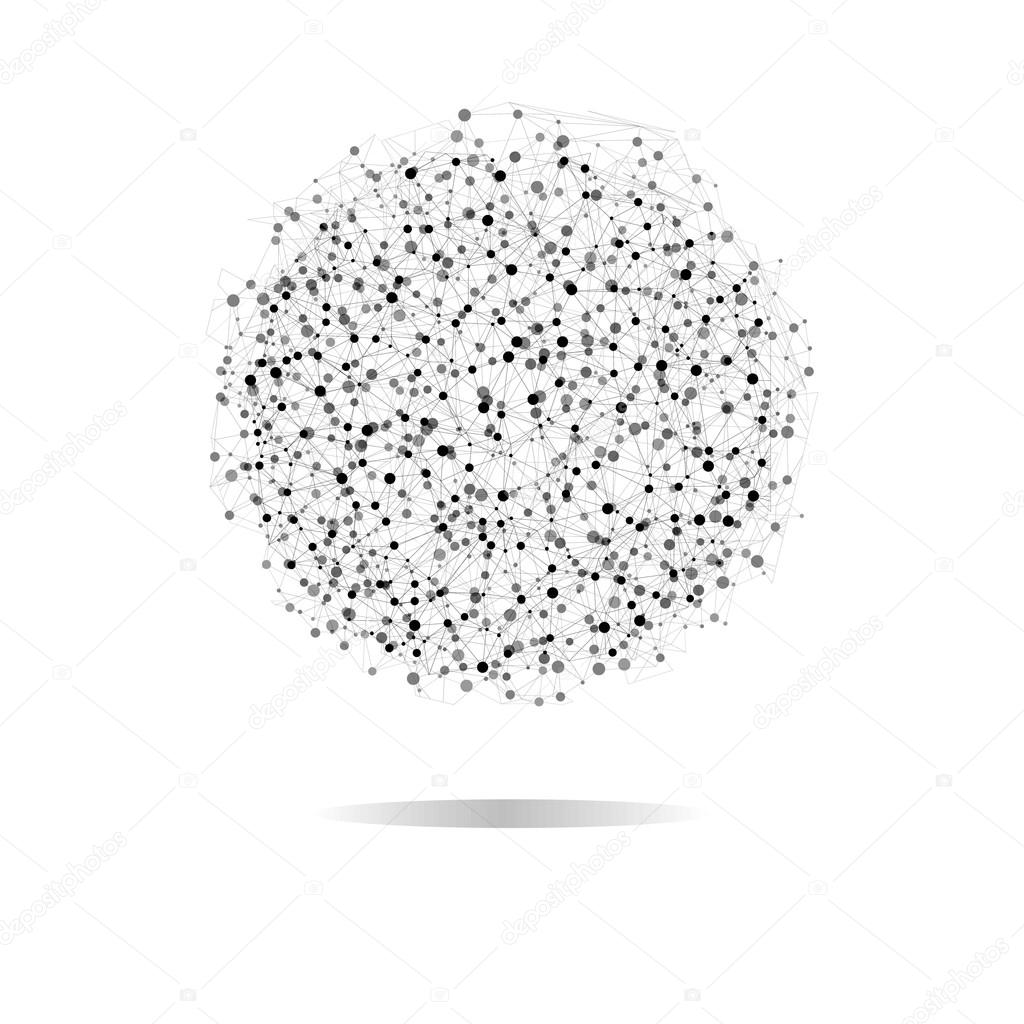 Molecule structure, gray background for communication, vector illustration.Connection background with place for text.