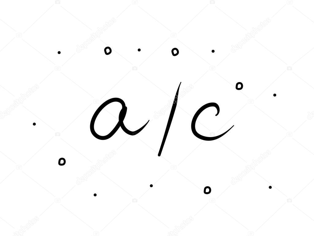 Account current phrase handwritten. Modern calligraphy text. Isolated word black